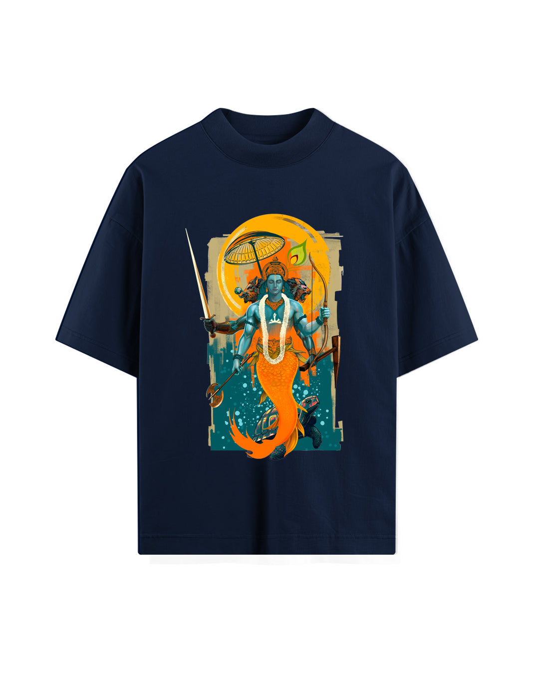 DASHAVATARA - NAVY BLUE - Premium Oversized Tshirt