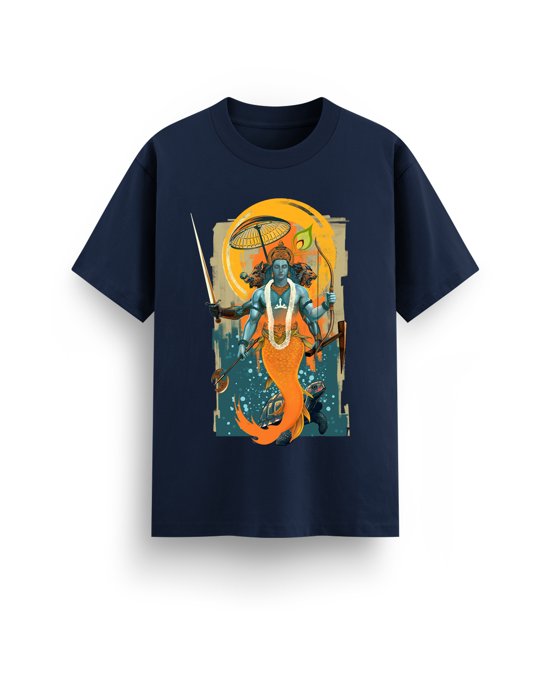 DASHAVATARA - NAVY BLUE - Premium Regular Tshirt