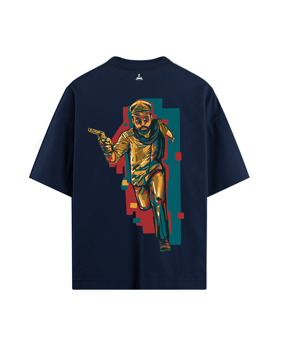 ASN Backprint - NAVY BLUE - Premium Oversized Tshirt